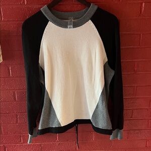 Lou & Grey Gray and Cream Sweater